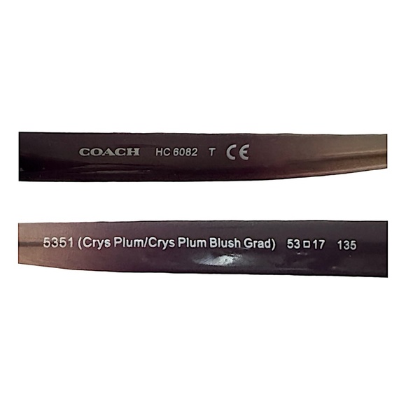 COACH HC6082 5351 Frames 53-17-135 Crystal Plum Blush Graduate - Picture 7 of 7